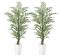 Palmier Areca artificiel, décoration intérieure et extérieure réaliste, feuillage très naturel, 6 pieds, lot de 2