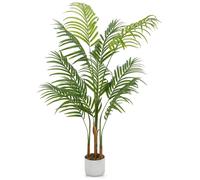 Palmier Areca artificiel - Palmier tropical - 120 cm - Fabriqué en polyéthylène (PE) - Style bonsaï - Avec pot - Pour intérieur, à poser au sol