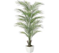 Palmier Areca artificiel - Plante artificielle en pot - Au sol - Taille 3XL - Matériau PE - 1 pièce - Pot blanc laiteux