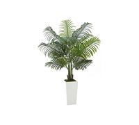 VEVOR Palmier Artificiel Areca, 1,5 m, Plante Artificielle Tropicale en Pot Blanc, Faux Arbre Tropical Palmier Areca, Fausse Plante pour Décoration d'Intérieur, Salon, Bureau, Intérieur et Extérieur