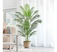 Palmier Artificiel Arnusa en Pot 180cm, Plante Artificielle Areca Interieur, Arbre Artificiel Décorative pour Salon Balcon Chambre Bureau (Pot Noir, 180cm)