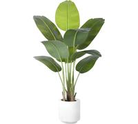 Palmier artificiel blanc de 120 cm avec 9 feuilles, pour la maison et le bureau