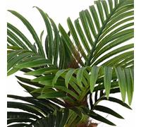 Palmier artificiel de 150 cm avec 12 feuilles en PEVA, vert, tronc en bois de sapin avec revêtement en plastique, facile d'entretien, support stable, idéal pour salon, bureau, balcon et jardin