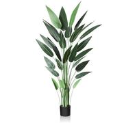 Palmier artificiel de 180 cm. Grand palmier tropical en plastique en pot, idéal pour la décoration d'intérieur, d'extérieur, de bureau ou de jardin, dans un style moderne.