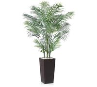 Palmier artificiel de 180 cm - Palmier tropical artificiel résistant aux UV pour la décoration intérieure et extérieure - Grands palmiers artificiels avec des pots coniques de couleur brun espresso