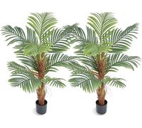 Palmier artificiel de SucceBuy, 1,22 m, plante artificielle avec matériel PE et socle anti-renversement, arbre artificiel vert fidèle à la nature pour la maison, le bureau, comme décoration d'intérieu