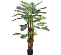 Palmier Artificiel Outsunny H.1,6 m Arbre Artificiel Tronc Branches Lichen Feuilles Grand réalisme Pot Inclus