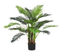 Palmier Artificiel Outsunny H.1 m Arbre Artificiel Tronc Branches Lichen Feuilles Grand réalisme Pot Inclus