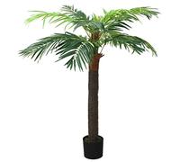 Palmier artificiel Phoenix avec pot - 190 cm - Vert - Facile d'entretien - En plastique et bois massif - Pour salon, bureau, balcon et décoration intérieure et extérieure