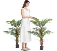 Palmier artificiel, plante artificielle de 1,20 m de haut, matériau PE sécurisé et protection anti-basculement Plante nécessitant peu d'entretien, arbre artificiel vert réaliste pour la décoration de