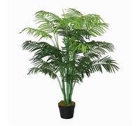 Palmier artificiel - plante artificielle - Outsunny - 18 grandes feuilles, pot, mousse artificielle - plastique - Ø16x125cm - vert