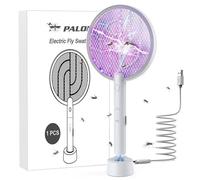 PALONE 2 en 1 Raquette Anti Moustique Électrique 3000V - USB Rechargeable LED + Batterie-Maison/Chambre/Cuisine/Balcon