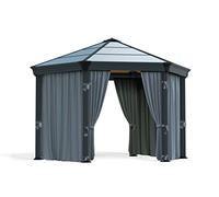 Palram – Set de 6 rideaux 703449 – en polyester pour pavillon Roma et Monaco – Gris