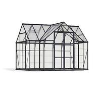 Palram Canopia Victory Orangery™ Serre de Jardin et Pièce de Vie au Design Cathédral - Murs en Polycarbonate Transparent - Cadre en Aluminium et Toit Résistant aux UV - Grise