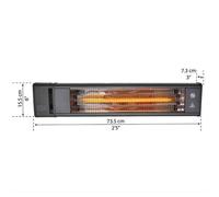 Chauffage infrarouge extérieur 1800w noir - Palram - 705782 -