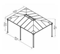 Palram - Gazebo De Jardin 493x359cm Gris - 704672 Gris
