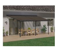Palram Pergola 705602 adossée aluminium 18,6 m² – Gris anthracite