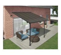 Palram Pergola adossée Capri – Aluminium et polycarbonate 3x3 (9,1 m²), Garantie 7 ans – Gris