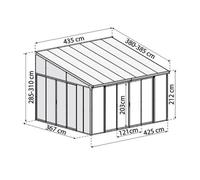 Palram - Pergola Fermée 15.6m² Gris Anthracite - 703991 Gris