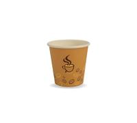 Palucart Lot de 500 gobelets en papier pour café, 90 ml, couleur havane, graphique, tasse et grain de café, gobelets biodégradables, taille M