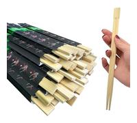 Paluplus Lot de 100 paires de baguettes à sushi en bambou, longueur 21 cm, baguettes chinoises biodégradables jetables, emballées individuellement, couverts asiatiques pour nourriture japonaise
