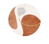 PALVIT Tapis de chevet, 300 x 300 cm, à poils ras avec fond antidérapant pour canapé, table, salon, cuisine, salle de bain, rond, lavable, décoration d'intérieur