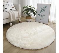 PALVIT Tapis rond à poils longs pour chambre à coucher, salle de bain, salon, cuisine - Tapis rond moelleux et doux - Ne perd pas ses poils - Lavable en machine - 200 x 200 cm