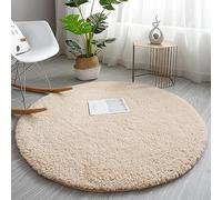 PALVIT Tapis rond à poils longs pour la maison, le salon, la cuisine, la salle à manger - 140 x 140 cm - Avec revers en caoutchouc antidérapant - Lavable en machine
