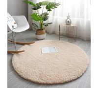 PALVIT Tapis rond moelleux - 100 x 100 cm - Grand tapis pour salon, cuisine, chambre à coucher avec fond antidérapant - Petit tapis doux à poils longs pour entrée, couloir