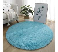 PALVIT Tapis rond moelleux doux antidérapant pour chambre à coucher, salle de bain, salon, cuisine - Lavable en machine - 100 x 100 cm