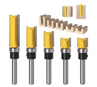 Palwin 5 Pièces Fraise Defonceuse 6,35mm, Fraise Droite, Fraise à Bois Fraise Extra-longue, Fraise à Copier, Mèches Carbide Router Bits Fraise à Menuiserie (57,2mm, 65,6mm, 70,6mm, 83,7mm)