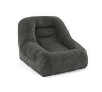 Pamapic Pouf Salon, Pouf Géant avec Éponge de Remplissage, Fauteuil Salon avec Poignée Portable & Fonction d’Inclinaison du Dossier, Idéal pour Salle de Jeux, Chambre, Design Ergonomique, Gris