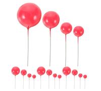 PAMINGONO 20pcs Boules Décoratives Légères en Mousse et Métal pour Décoration de Gâteau Rouge, pour Anniversaire, Mariage et Fête, Accessoires Charmants et Uniques