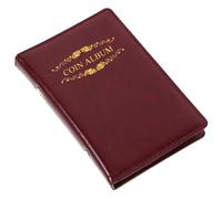 PAMINGONO Album de Rangement pour Pièces de Monnaie Marron Élégant 120 Pièces en PU et PVC et Usage Polyvalent pour Collectionneur de Monnaies Anciennes