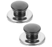 PAMINGONO Boutons de Couvercle Accessoire pour Bouilloire Sifflet Lot de 2 en Acier Inoxydable, Poignée de Rechange Simple à Installer de Cuisine pour Bouilloire Noire