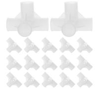 PAMINGONO Connecteurs de Tringle de Placard Usage Polyvalent Forte Stabilité Lot de 50 en Plastique Blanc, Connecteurs Quatre Voies pour Tringles de 16mm pour Petits Espaces et Dortoirs