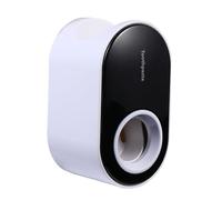 PAMINGONO Distributeur de Dentifrice Installation sans Perçage Noir Mural Automatique en Pp Support pour Accessoires de Salle de Bain