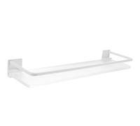 PAMINGONO Étagère Murale Fond Plat et Lisse en Aluminium Spatial Blanc Design Simple Support Solide sans Perçage pour Organisation et Rangement de Salle de Bain