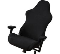 PAMINGONO Housse de Chaise Gaming en Polaire Noire Protection Anti-Rayures et Morsures, Housse Extensible pour Bureau et Cybercafés, 1 Set