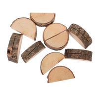 PAMINGONO Lot de 10 Socles en Bois Demi-Ronds, Porte-Cartes Élégants et Rustiques, Support pour Cartes de Menu et Marque-Place, pour Écoles et Centres Commerciaux