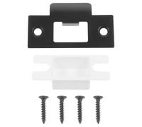 PAMINGONO Plaque de Renfort Verrou 1-5/8 Pouces en Acier Inoxydable Noir, Kit de Protection de Porte en Bois Gâche et Vis, Plaque Métallique de Guidage pour Serrure de Chambre, Renforcement