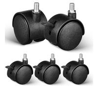 PAMINGONO Roulette pour Meuble 5 Pcs en Pp M8 Freins pour Chaise sur Sol Dur Fonctionnement Silencieux et Résistance à L'usure