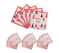 PAMINGONO Serviettes Jetables de Noël Rouges en Papier 2 Couches, Décoratives et Absorbantes, Lot de 100 Pièces, pour Buffets et Tables à Manger Festives