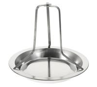 PAMINGONO Support de Barbecue de Camping et Facile à Assembler en Acier Inoxydable Argenté, Plaque de Cuisson Ergonomique pour Poulet et Oie, pour Barbecue en Plein Air