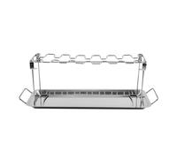 PAMINGONO Support de Cuisson en Acier Inoxydable 14 Fentes pour Ailes et Cuisses de Poulet avec Plateau Récupérateur, Design Multifonction et Facile à Nettoyer pour Grill et Pique-