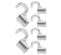 PAMINGONO Support Polyvalent en Alliage D'aluminium Argenté 6 Crochets pour Tringle de Placard 16mm pour Penderie, Organisation Chambre et Dressing