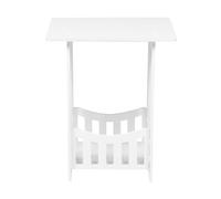 PAMINGONO Table de Chevet 20 CM en Composites Bois-PVC Blanc, Petite Table de Nuit Chambre Facile d'Accès et Rangement, Ameublement Simple Style Généreux pour Chambre