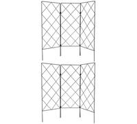 PAMINGONO Treillis de Jardin en Fer Noir 2pcs pour Plantes Grimpantes et Vignes, Robuste et Facile à Utiliser, pour Pelouse et Pots de Terre