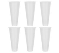 PAMINGONO Vases à Fleurs pour Cimetière en Plastique Blanc, 6 Pièces, Large Ouverture, Design Élancé, pour Fleurs Séchées et Lieux de Souvenir