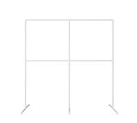 pamo Portant Vêtements Blanc Autoportant - Penderie Ouverte Industrielle Métal 195 x 194 cm - Dressing Ouvert Design Blanc Mat pour Chambre, Entrée & Dressing - Charge 80 kg